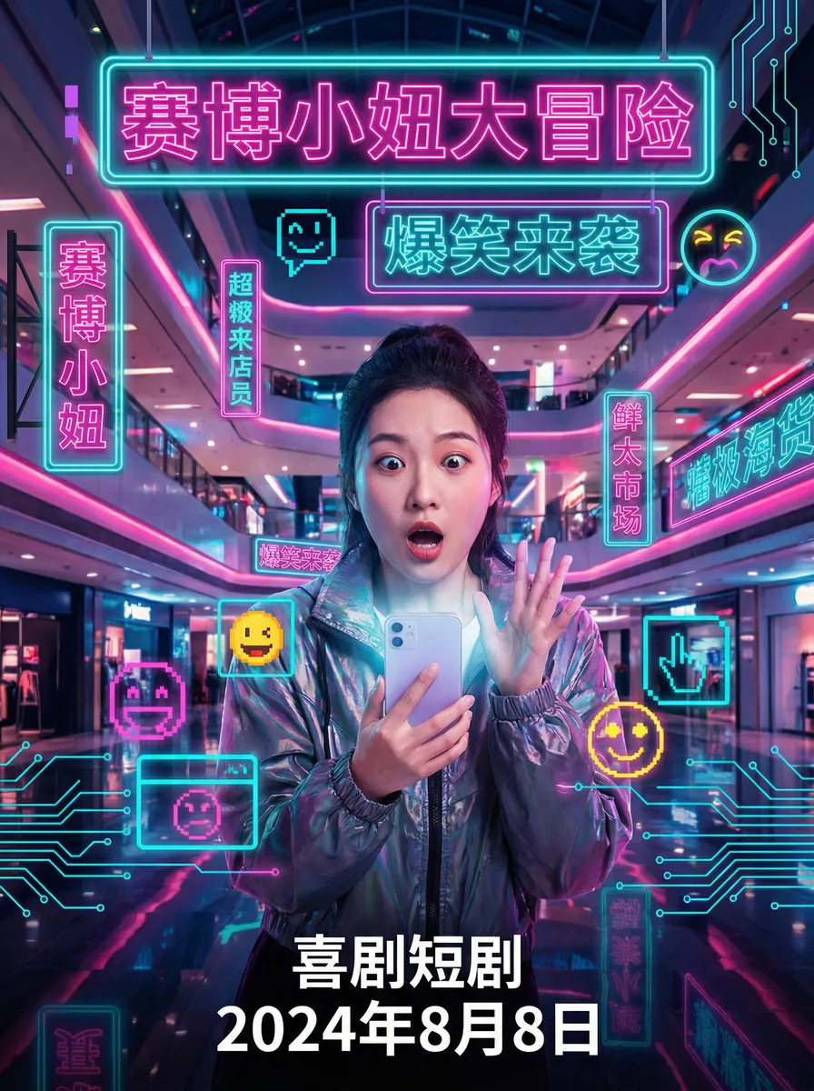 悲伤恋歌演员表 搞笑喜剧短剧 - 赛博小妞大冒险海报